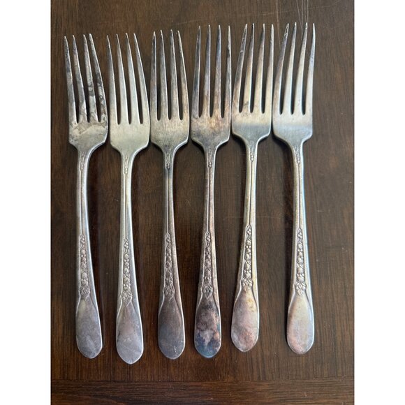 Vintage 1941 Wm Rogers Mfg Co Silverplate Flatware 28 Pcs Priscilla Lady Ann - Picture 4 of 9